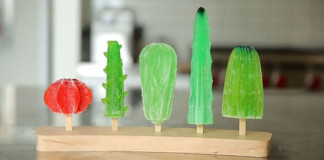 Холодный десерт в форме кактусов и вирусов