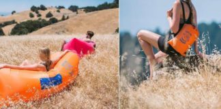 Надувной походный диван, который легко умещается в рюкзак