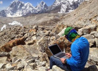 Internet access on an Everest Base Camp Trek gorak shep