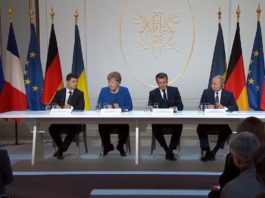 Пресс-конференция по итогам «Нормандского саммита» в Париже 10.12.2019, видео Пресс-конференция лидеров по итогам встречи в нормандском формате, 10 декабря 2019