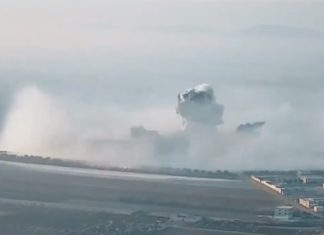 Взрыв неизвестной бомбы против боевиков в Сирии, вероятно авиабомба ОДАП-500П, эффектное видео эффектный-взрыв-сирия-авиабомба