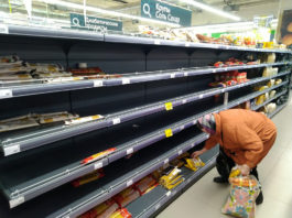 Путин призвал россиян не скупать продукты впрок. Сегодня уже пустые полки, к примеру, в магазинах Теплого Стана Москвы Пустые стеллажи в магазине "Перекресток" (Лейпциг) на ул.Ак.Варги , утро 17 марта 2020