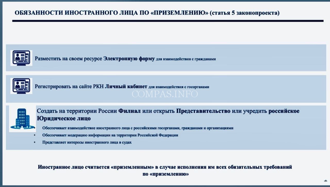 об обязанности иностранных IT компаний иметь представитльсвто в РФ 4