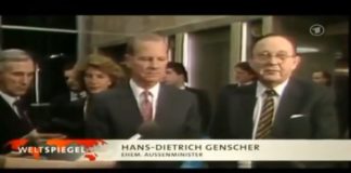 ВИДЕО: 1990, Джеймс Бейкер (госсекретарь США), Ганс Дитрих Геншер (глава МИД ФРГ) подписали заявление о нерасширении НАТО на восток ВИДЕО: 1990, Д.Бейкер (госсекретаь США), Г.Д.Геншер (глава МИД ФРГ) подписали заявление о нерасширении НАТО на воток