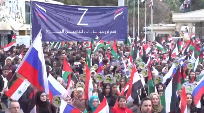 ВИДЕО: в Сирии (Алеппо, Аль-Хасака) прошли массовые акции в поддержку России и российской Армии в Спецоперации на Украине В Сирии прошли массовые акции в поддержку спецоперации России на Украине