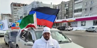 ВИДЕО из Новосибирска: Акция в поддержку Российской армии на Украине — рядом флаги России и Чечни, #ZаНАШИХ!!