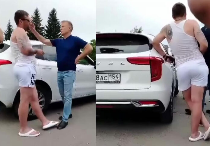 ВИДЕО: Позорный немец Греф как дешёвый фраер типа "наехал" на таксистов в аэропорту Горно-Алтайска, в окружении своей охраны.