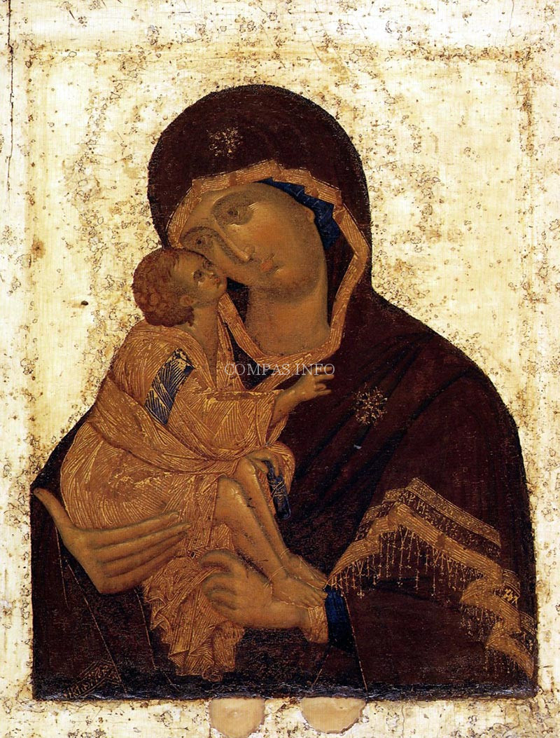 Донская  икона Божией матери, Феофан Грек, написана в 1300-1395г.г.г