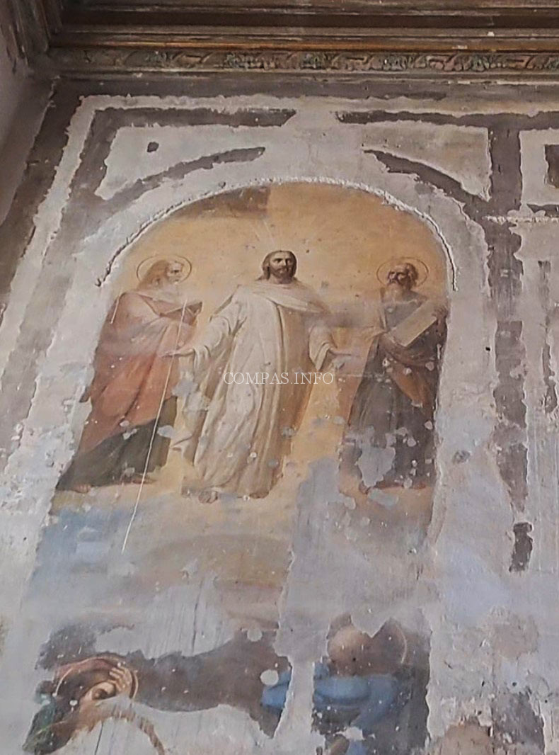 Высоко-Петровский мужской монастырь на Петровке: русская история от Алевиза Фрязина до Петра Великого 72 Настенные старинные росписи в Боголюбской церкви
